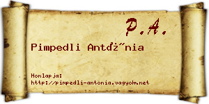 Pimpedli Antónia névjegykártya
